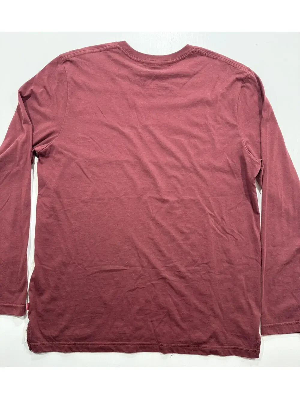 Levi’s Shirt Mens Large Burgundy Navy Colorblock Long Sleeve Logo Crewneck Tee